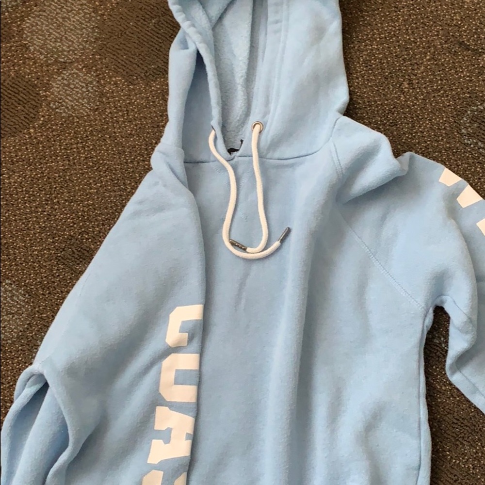 blue hoodie